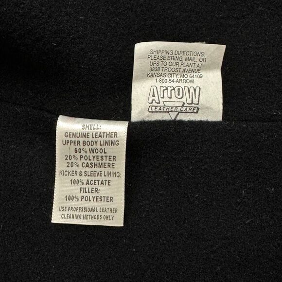 Vtg Lone Pine American Made Leather Jacket XS Tan Brown Trim Wool Cashmere Lined - Picture 7 of 16